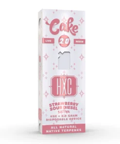 Cake HXC Disposable 2G vape pen with sweet fruity and creamy dessert flavor