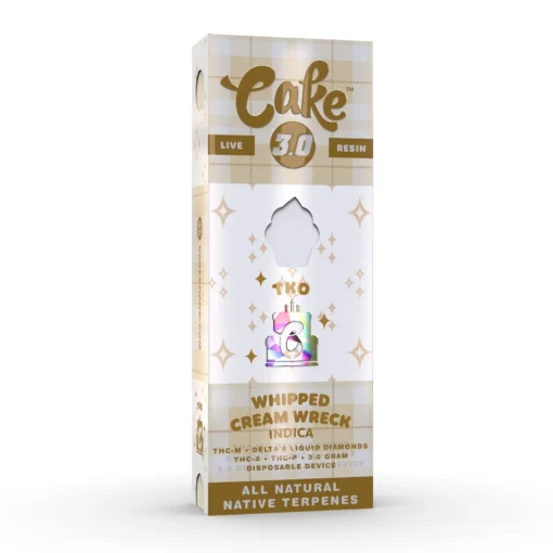 Cake TKO Disposable 3G vape pen with sweet fruity and creamy dessert flavor