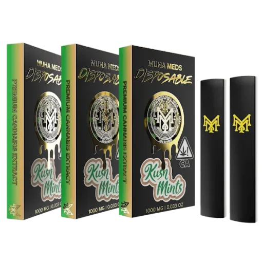 Muha Med Kush Mints 1000mg Disposable sleek cannabis vape pen