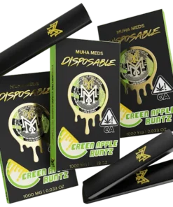 Muha Med Green Apple Runtz 1000mg Disposable sleek cannabis vape pen