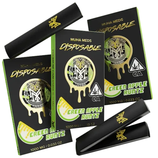 Muha Med Green Apple Runtz 1000mg Disposable sleek cannabis vape pen