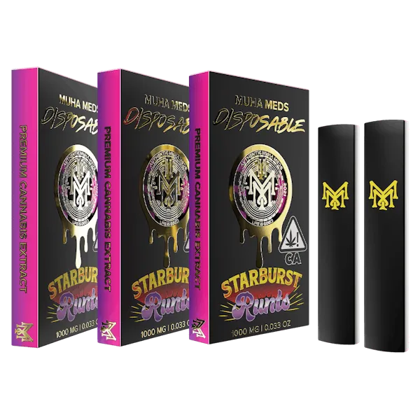 Muha Med Starburst Runtz Disposable 1000mg premium cannabis vape