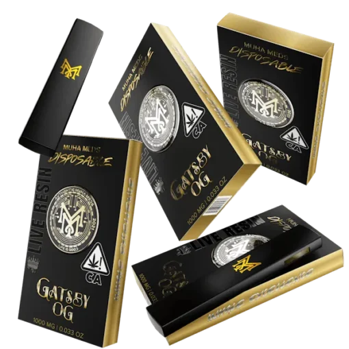 Muha Med Gatsby OG Live Resin Disposable 1000mg sleek cannabis vape pen