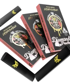 Muha Med Diamond Peaches Melted Diamonds Disposable 1000mg sleek vape pen