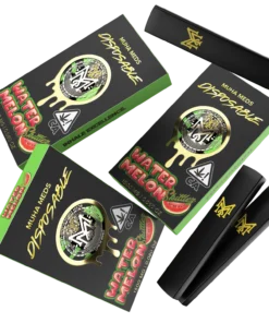 Muha Med Watermelon Skittlez Disposable 1500MG vape pen with vibrant watermelon candy-themed design