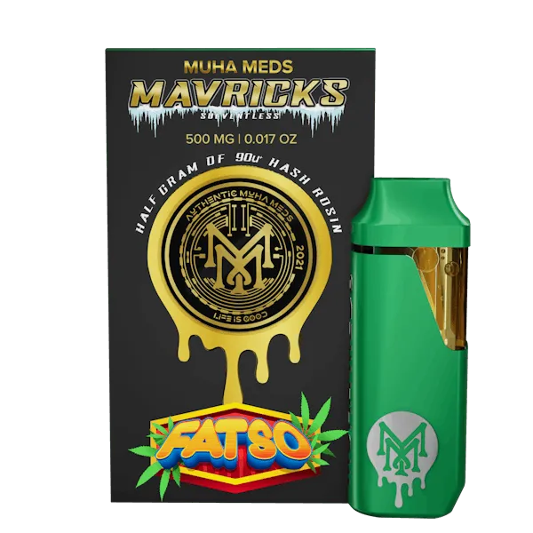 Muha Med Fatso Hash Rosin Disposable 1000mg sleek cannabis vape pen