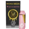 Muha Med Super Silver Haze Melted Diamonds Disposable vape pen with sleek design and glowing melted diamonds