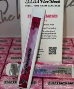 Electric Koolaid Cake Gen 4 Disposable 1G vape pen with vibrant fruity flavor, tangy citrus undertones, smooth creamy hits, and premium potency