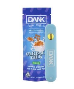 CEREAL MILK 1G ALL-IN-ONE DISPOSABLE VAPE PEN with 5 powerful benefits, sweet creamy flavor, smooth hits, and one potent drawback