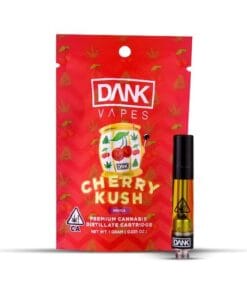 Cherry Kush 1G Premium THC Cartridge – sleek vape pen with rich cherry-flavored THC oil