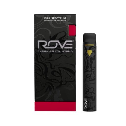 Rove Cherry Gelato 1g Live Resin Diamond with sweet cherry flavor, potent THCA crystals, and smooth hybrid effects for uplifting relaxation