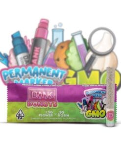 DANK DONUTS PERMANENT MARKER x GMO PRE ROLL premium cannabis pre-roll, potent and flavorful