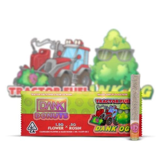 DANK DONUTS-TRACTOR FUEL x DANK OG-2G ROSIN HOLE JOINT, premium cannabis rosin pre-roll