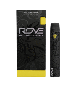 Rove Maui Waui Vape Cart showcasing tropical sativa strain with smooth flavorful hits for uplifting and energizing effects.
