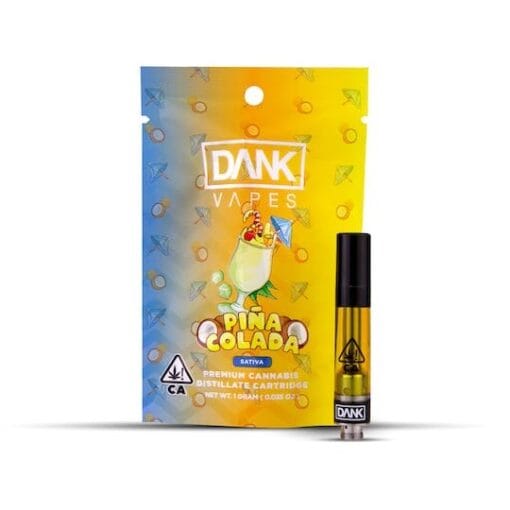 PIÑA COLADA 1G Premium THC Cartridge with tropical sweet flavor and smooth, potent vapor