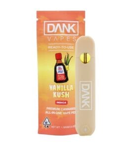 VANILLA KUSH 1G All-in-One Disposable Vape Pen with creamy vanilla flavor and smooth, potent THC vapor