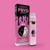 Pink Starburst Fryd Carts disposable vape with sweet strawberry flavor, tangy undertones, smooth hits, premium THC live resin, authentic Fryd candy-inspired vape product