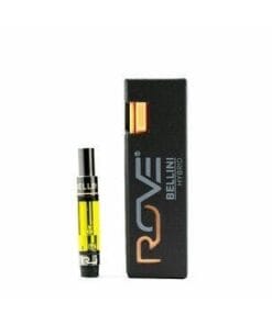 Rove Cartridge Bellini-H 1.0g CO2 cartridge with tropical fruit flavor, smooth hits, and balanced hybrid effects for uplifting energy, creativity, and relaxation